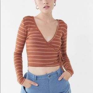 UO Winston Wrap Cropped Top